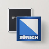 Zurich Vierkante Button 5,1 Cm (Voorkant /achterkant)