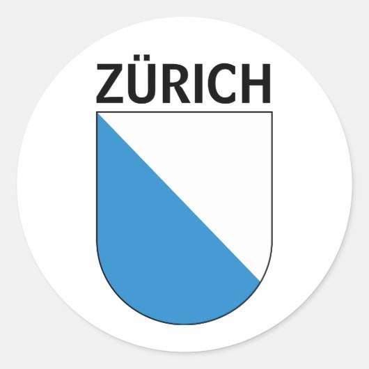 Zürich-wapenschild Ronde Sticker (Voorkant)
