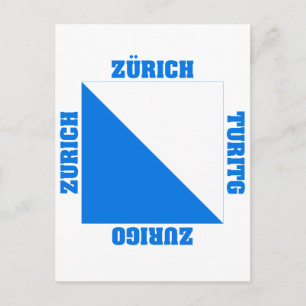 Zurich Zwitserland Canton Flag Briefkaart