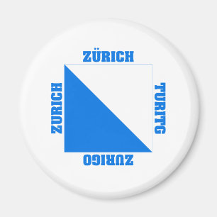 Zurich Zwitserland Canton Flag Magneet