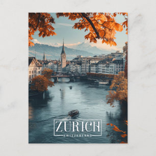 Zürich, Zwitserland: Een vintage reis Briefkaart