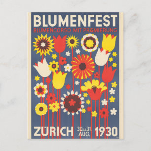  Zürich Zwitserland Flower Festival Reizen Briefkaart