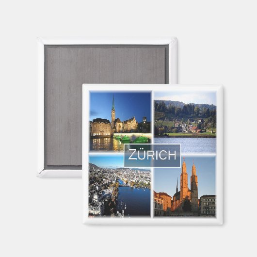 ZURICH Zwitserland, Fridge Magneet (Voorkant / Achterkant)