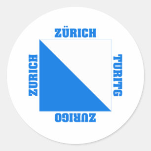 Zürich Zwitserland Kanton Vlag Ronde Sticker
