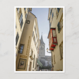 Zurich Zwitserland Klokkentoren & Bierbord Briefkaart