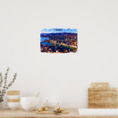 Zürich Zwitserland Panorama Uitzicht Waterverf Poster (Keuken)
