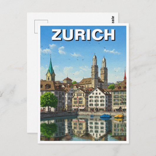 Zürich Zwitserland Reizen Briefkaart (Voorkant / Achterkant)