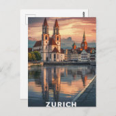 Zürich Zwitserland Reizen Briefkaart (Voorkant / Achterkant)