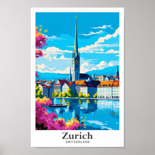 Zürich Zwitserland Reizen Illustratie Poster