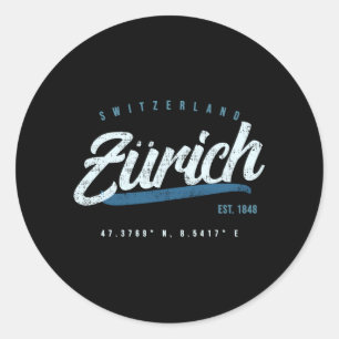 Zürich Zwitserland Reizen Ronde Sticker