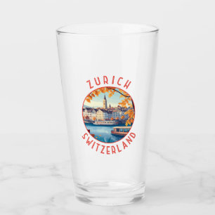 Zürich Zwitserland Retro Distressed Circle Glas
