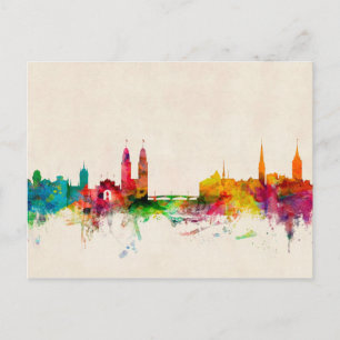 Zurich Zwitserland Skyline Briefkaart