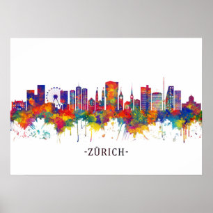 Zurich Zwitserland Skyline Poster