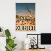 Zurich Zwitserland Vintage Poster (Thuiskantoor)