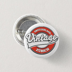 Zürich Zwitserland vintage stijl logo Ronde Button 3,2 Cm