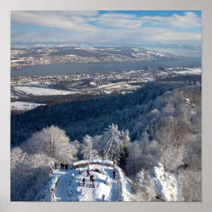 Zurich Zwitserland Winter Poster