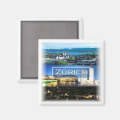 ZURICHS zwitserland - Fridge Magneet (Voorkant / Achterkant)