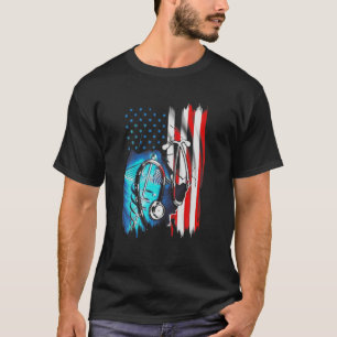 Zurse American Flag Nurse Doctor Medical 4th JU T-shirt