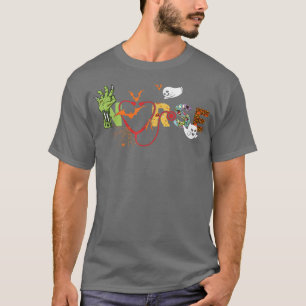 Zurse Halloween Costume Stethoscoop hartslag T-shirt