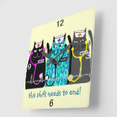 Zurse klok "Whimsical Cats" (Hoek)