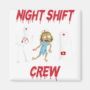 Zurse nachtploeg Ghost Skeleton Zombie Funny Magneet