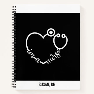 Zurse Stethoscope Heart Modern Personalised Name Notitieboek