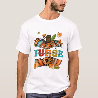 Zurse Thankful Grateful Blessed Pumpkin Leopard T-shirt