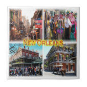 zUS024 NEW ORLEANS, Bourbon Street, Mozaïek, Tegeltje (Voorkant)