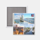 zUS025 FLORIDA, Mosaic, Amerika, Fridge Magneet (Voorkant / Achterkant)