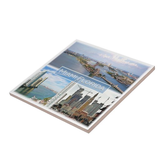 zUS039 MIAMI, FLORIDA, Mozaïek, Amerika, Tegeltje (Zijkant)