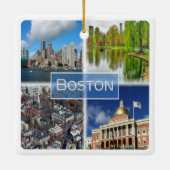 zUS041 BOSTON, Massachusetts, Amerika, Keramisch Ornament (Achterkant)