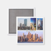 zUS051 BOSTON, Massachusetts, Mosaic, Fridge Magneet (Voorkant / Achterkant)