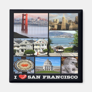 zUS067 SAN FRANCISCO I Love, Mosaic, Fridge Magnet