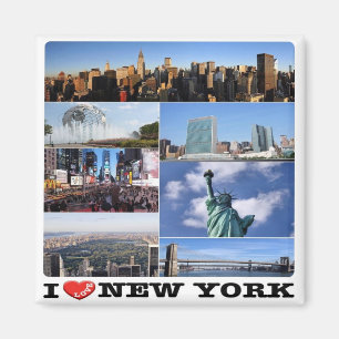 zUS107 NEW YORK CITY I Love, mosaic, Fridge Magnet Magneet