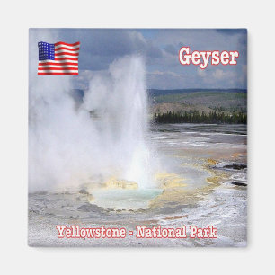 zUS123 YELLOWSTONE N.P. Geyser, Amerika, Fridge Magneet