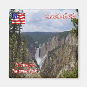 zUS126 YELLOWSTONE, Cascada de Río, Fridge Magneet