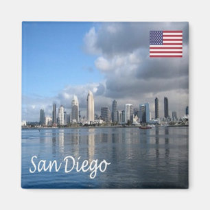 zUS203 SAN DIEGO, Skyline, Californië, Fridge Magneet
