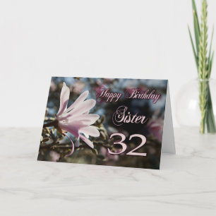 Zus 32e verjaardag met magnolia kaart
