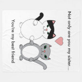 Zus Beste Vriend Katten Fleece Deken (Voorkant (Horizontaal))