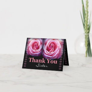 ZUS Bruidsmeisje Trouw Dank Je Wel Roze Rozen Bedankkaart