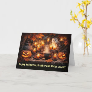 Zus en zwager Gelukkig Halloween Uil Kaart