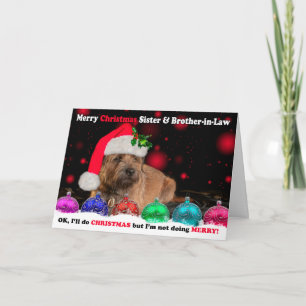 Zus en zwager Grumpy Border Terrier Hond Feestdagen Kaart