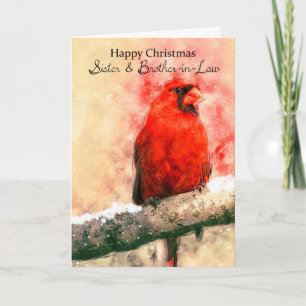 Zus en zwager, waterverf kerstkaart feestdagen kaart