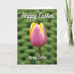 Zus Gelukkig Pasen Tulp Foto Kaart