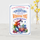 Zus Gelukkige Verjaardag Kaart, Avontuur wacht Kaart (Gele Bloem)