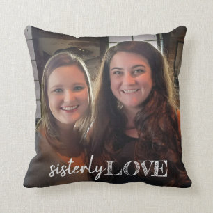 Zus Liefde Foto Hand Lettered Trendy Modern Kussen