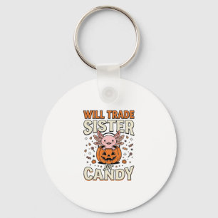 Zus Ruilen voor Snoep Axolotl Halloween Desi Sleutelhanger