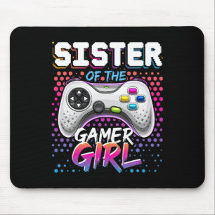 Zus van de Gamer Girl bijpassende videogeborte Muismat