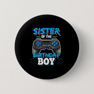 Zus van de jarige jongen Matching videospel Bir Ronde Button 5,7 Cm