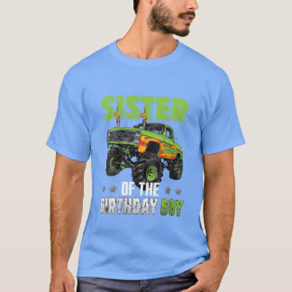 Zus van de jarige jongen Monsterruck Auto Familie  T-shirt